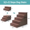 5-Tier Widened Support Pet Stairs, Non-Slip Foldable Dog Steps for Bed & Couch with Removable Cover - 3 of 4
