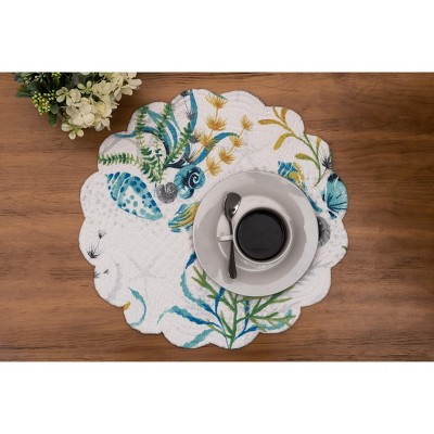 Marlowe Sound Coastal Reef Print Cotton Placemats Set of 6