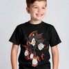 Sonic The Hedgehog Distressed Shadow Bursting Out Youth Black Crew Neck Short Sleeve T-shirt - 3 of 4