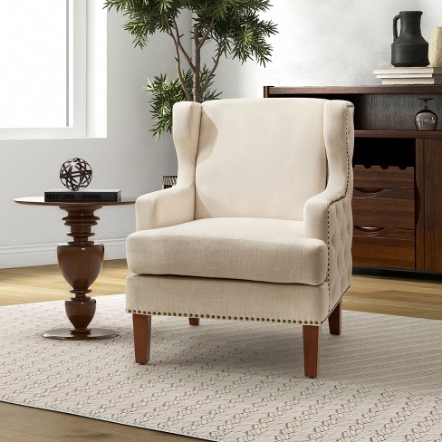 Gerald Armchair With Recessed Arms And Button-tufted Design| Karat Home ...