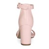 Allegra K Women's Round Open Toe Block Heel Buckle Ankle Strap Sandals - 3 of 4