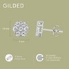 Gilded Lab-Grown Diamond 7 Stone Flower Earrings in 925 Sterling Silver & 14KT Yellow Gold-Plated Silver | 1/4, 1/2, 1, 2 Carat Total Weight - 4 of 4