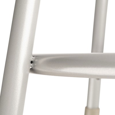 Durable 24" Gray Steel Industrial Stool for Workshops and Labs