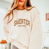 Sweater Weather Knit Print - Women's Lightweight Garment Dyed Sweatshirt - 3 of 4