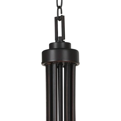 Bennington 9-Light Italian Bronze Chandelier with Amber Glass