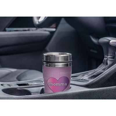 Elanze Designs Momma Heart Purple 17 Ounce Stainless Steel Travel Tumbler