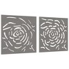 VidaXL Patio Wall Decorations 2 pcs 21.7 in.x21.7 in. Corten Steel Rose Design - 3 of 4