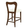 Okak Set of 2 Counter Height Bar Stools for Dining Rooms,Upholstered Heart-Shaped Hollow Back Counter Bar Stools Without Arm - 4 of 4