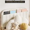 Twin Bed Frame Velvet Upholstered Platform Bed with Bookcase Headboard for Kids Girls Heavy Duty Steel Support Legs Easy Assembly Noise Free - 4 of 4