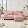 94.4" Chenille Modular L-Shaped Sectional Sofa with Bolster Armrests and Ottomans for Small Living Room - 3 of 4