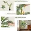 Golden Cane Palm Artificial Tree,4ft Fake Tropical Palm Plant, Pre Potted Faux Greenery Plant for Indoor Outdoor Home Decor Office House(Set of 2) - 3 of 4