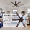 Siljoy 60-in Indoor Matte Black Layered Caged Ceiling Fan with Light Kit Reversible Blades and Remote Included (6 Big Blades and Dual Colors) - 4 of 4
