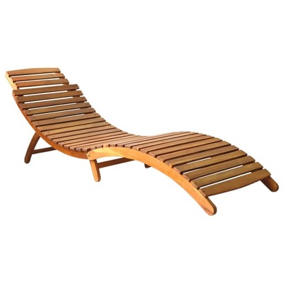 VidaXL Sun Lounger Solid Acacia Wood Brown