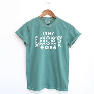 Simply Sage Market Women's In My Lucky Era Checkered Short Sleeve Garment Dyed Tee