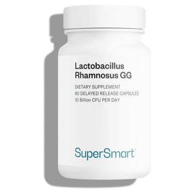 SuperSmart Lactobacillus Rhamnosus GG 10 Billion CFU per Day (LGG Probiotic with Inulin) | Non-GMO & Gluten Free - 60 Delayed Release Capsules