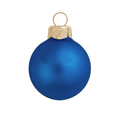 Northlight 28ct Matte Glass Ball Christmas Ornament Set 2" - Delft Blue