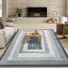Modern Geometric Pattern Carpet,Washable Indoor Rugs,Non-Slip Non-Linting Long Runner Rugs,Low Pile Soft Home Decor,Living Room,Bedroom,Kitchen - 2 of 4