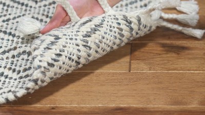 Natura Gray and Blue Hand Loomed Wool Area Rug 3' x 5'