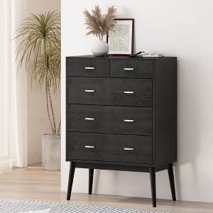5 Drawer Dresser, Chest Of Drawers, Floor Storage Drawer Cabinet, Chest Of Drawers High-board With 5 Drawers For Home Office Bedroom - 1 of 4