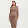 Anna-Kaci Women's Ribbed Knit Maternity Dress with Long Sleeves and Front Twist Detail for Stretch Comfort and a Smooth, Fit - 2 of 4