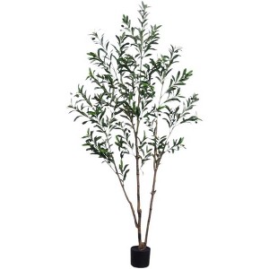 Artificial Olive Trees, Fake Olive Tree With Adjustable , Faux Potted Olive Tree for Living Room Bedroom Home Office Decor - 1 of 4