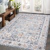Washable Area Rug for Bedroom Vintage Low Pile Carpet Non-Slip Stain-Resistant No-Shedding Distressed Orange Dining Rugs - 4 of 4