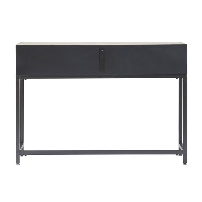 Hayworth 51'' Weathered Grey Mirrored Console Table with Drawers