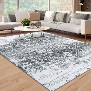 Area Rug Oriental Vintage Distressed Rug for Living Room Bedroom - 1 of 4