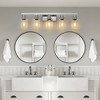24" Modern Bathroom Vanity Light Industrial Wall Sconce with Clear Glass Shades (No Bulbs) - 3 of 4