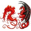 Men's Design By Humans Phoenix vs Dragon By chriskar T-Shirt - 2 of 4