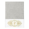 Linum Home Textiles 100% Turkish Cotton MONICA Gold Thread 2PC Embellished Bath Towel Set - 2 of 3