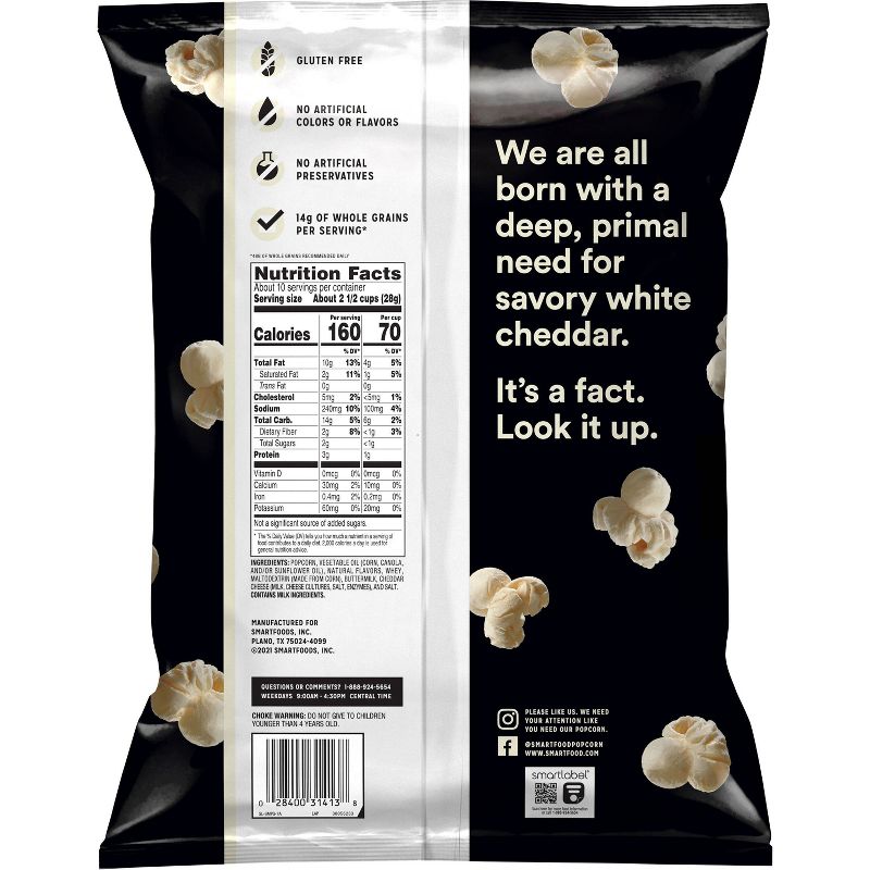 Smartfood White Cheddar Cheese Popcorn - 9.5oz, 3 of 8