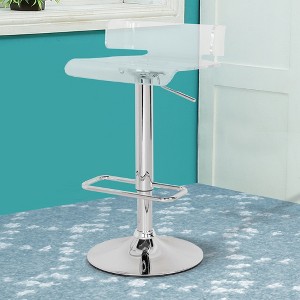 Royal Hampton Smart Looking Adjustable Stool with Swivel, Clear & Chrome - 1 of 4