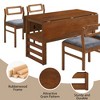 NicBex Modern 5-Piece Drop Leaf Dining Table Set – Square Extendable Dining Table with 4 Dining Chairs, Wood Kitchen Table with Under-Table Shelf - 3 of 4
