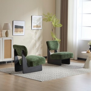 Christopher Knight Home Carlos Modern Wood Upholstered Accent Chair (Set of 2) - 1 of 4