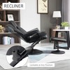 Swivel Recliner Chair with Ottoman, Manual PU Leather Armchair with Adjustable Backrest and Padded Seat for Living Room, Office, Bedroom - 4 of 4