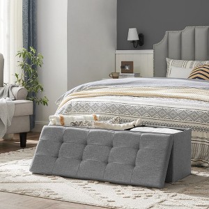 SONGMICS Storage Ottoman Bench Ottoman with Storage Footstool Hold up to 660 lb for Bedroom Living Room - 1 of 4