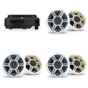 Garmin Fusion 3 Pairs Apollo AP-FL65SPW 6.5" LED Marine Speakers Sport Grills, White, Pair with Garmin Spectra LC102 1-Zone LED lighting Controller... - 1 of 4