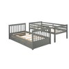Twin over Twin Bunk Bed with Two Storage Drawers, Solid Wood Twin Size Bunk Bed with Guardrail, Can be Converted Into 2 Separate Beds - 2 of 4