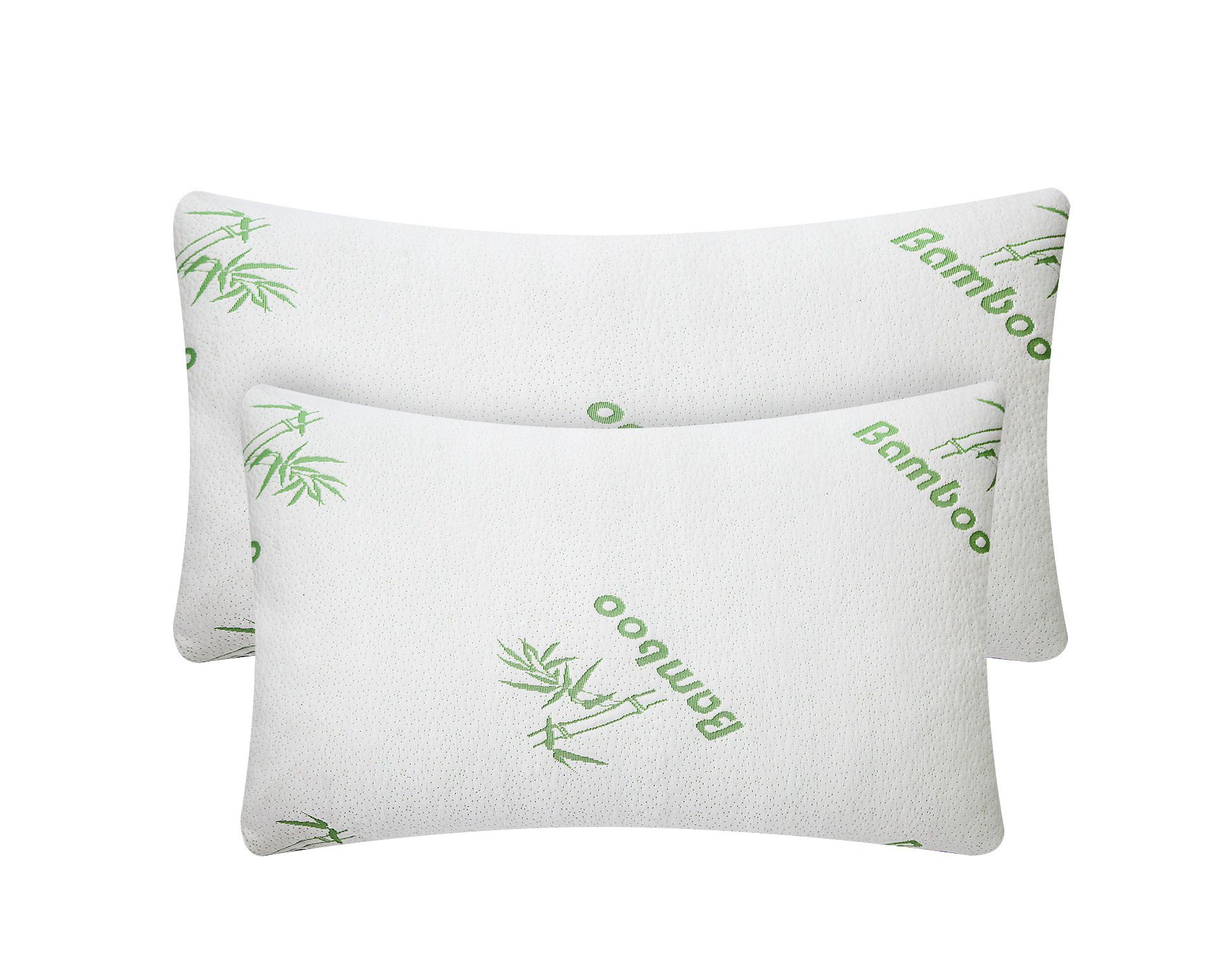 2Pcs Bamboo Memory Foam Pillow Hypoallergenic Bed Pillow For Head Neck Rest Sleeping Shredded Pillow Washable Cover Queen Size Pillow
