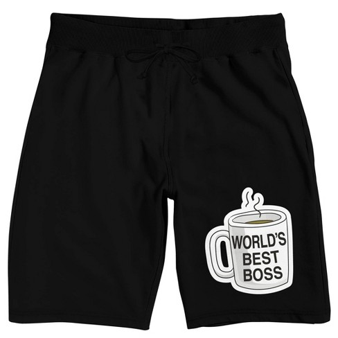 The Office World's Best Boss Men's Black Sleep Pajama Shorts-Small