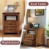 MUUEGM Farmhouse Nightstand with Charging Station, 18" Bedside Table with Drawer & Storage Cabinet, End Table for Bedroom, Living Room - 4 of 4