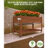 COZONY 48 x 24 x 30" Wooden Raised Garden Bed with Legs — Planter Box with Liner & Bottom Shelf for Flowers, Vegetables, Deck & Backyard - 2 of 4