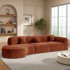Modern 3 Piece Right-Facing Curved Sectional Sofa, Chaise Lounge with High-Density Foam Structure, Sofa with Polyester Cushion-Coolbibila - 2 of 4