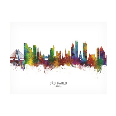 Trademark Fine Art Michael Tompsett 'Sao Paulo Skyline Brazil Named' Canvas Art