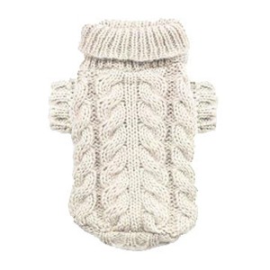 Hip Doggie Angora Cable Knit Sweater - Sand (Small) - 1 of 3