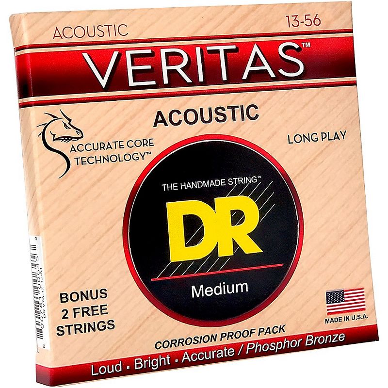 DR Strings Veritas - Perfect Pitch with Dragon Core Technology Light Acoustic Strings (13-56), 3 of 6