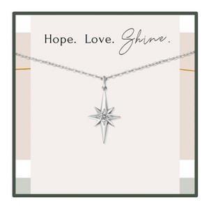 HOPE LOVE SHINE North Star Necklace – 14k Gold Sterling Silver Jewelry Gift for Guidance & Inner Light - 1 of 4