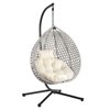 VisioGear Egg Chairs, Patio Egg Chair with Stand, Patio Hanging Egg Chair for Bedroom Living Room Balcony, Beige & Gray, 42.13"*39"*76.77" - 4 of 4