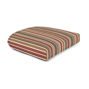 Casual Cushion Stripe Sunbrella Fabric 1-Piece Indoor/Outdoor Wicker Seat Pad Cushion, 19.5"W x 19.5"L - 1 of 4